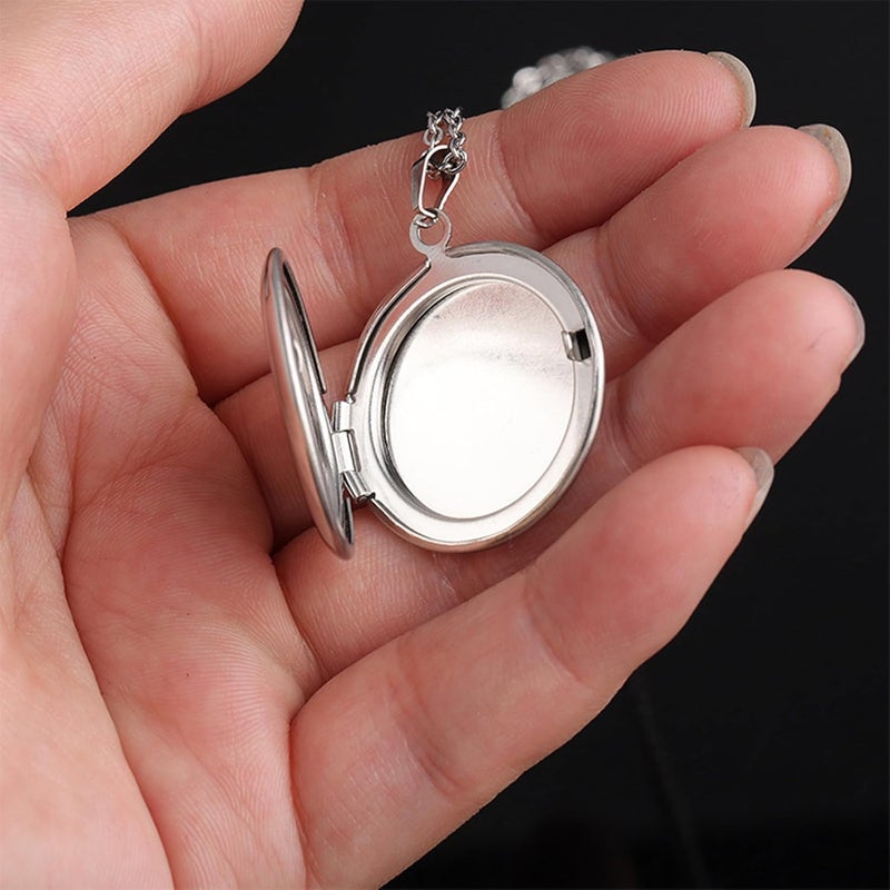 PHOCKSIN Locket Necklace for Women Black/Gold/Silver Locket Necklace Oval/Round/Heart Photo Necklace New Years Gifts for Girls - Image 5